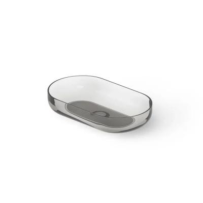 Фото DEA DESIGN Washbasins Раковина настольная 58x34xh12 см, материал: Glasstech прозрачная смола, цвет: Smoky Black R4