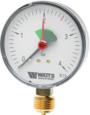 Фото Манометр радиальный Watts F+R201 10007722 63мм, 0-4 бар, 1/4"