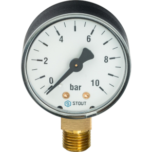 Фото STOUT Манометр радиальный корпус Dn 50 мм 1/4" до 10 bar (SIM-0010-501008)