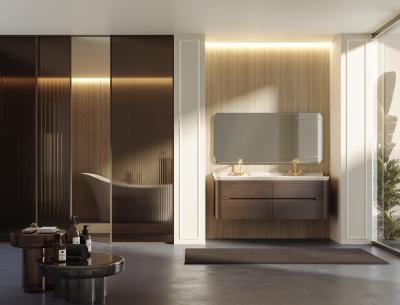 Фото Kerasan Waldorf База подвесная под раковину 150см, с 4 мя ящиками, цвет темный орех (noce)