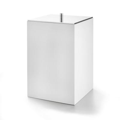 Фото 3SC BeMood White Урна с крышкой 20хh32х20 см, цвет: белый/никель сатинированный матовый