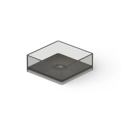 Фото DEA DESIGN Washbasins Раковина настольная 40x40xh15 см, материал: Glasstech прозрачная смола, цвет: Smoky Black R4