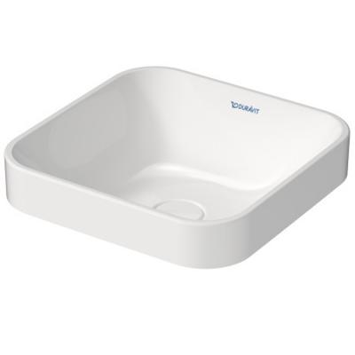 Фото Duravit Happy D.2 Plus Раковина квадратная 400мм, без перелива, с керамической крышкой цвет внутри - белый, снаружи - белый