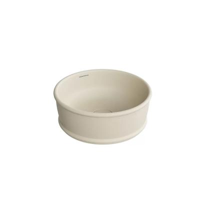 Фото Kerama Marazzi Раковина CIRCO накладная 36*36*13,5см, без отв. под смеситель, без перелива, цвет песочный матовый