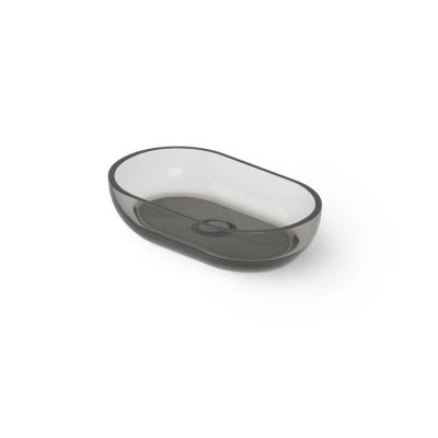 Фото DEA DESIGN Washbasins Раковина настольная 55x32xh13 см, материал: Glasstech прозрачная смола, цвет: Smoky Black R4