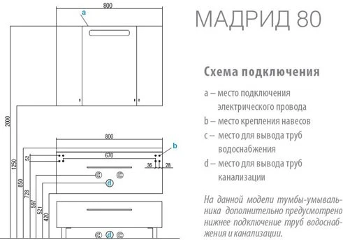 Фото Комод с ящиком Акватон Мадрид 80 белый 1A131903MA010