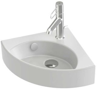 Фото Угловой рукомойник 34х34 Jacob Delafon Odeon Rive Gauche EGP112-00 белый
