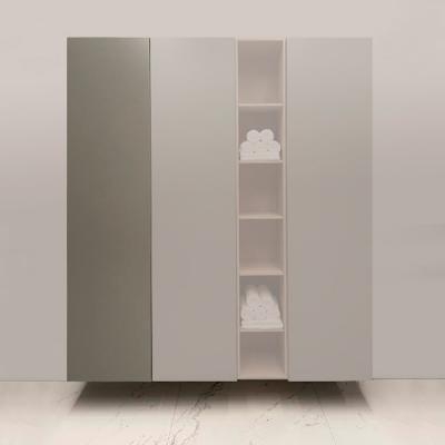 Фото Burgbad Пенал подвесной 50хh196х37см, SX, петли слева, дверь push-open, 4 полки, цвет: Grey matt