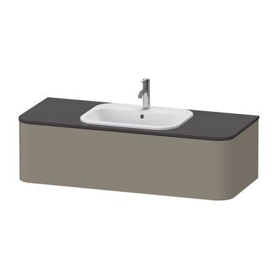 Фото Duravit Happy D.2 Plus Столешница 16x1300x550мм для тумбы #HP4932, HP4942, HP4952 ,HP4962, HP4972 с вырезом под 1 раковину, цвет: graphite supermatt
