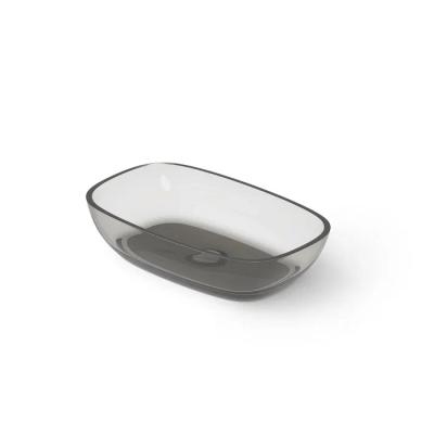 Фото DEA DESIGN Washbasins Раковина настольная 60x36xh14 см, материал: Glasstech прозрачная смола, цвет: Smoky Black R4