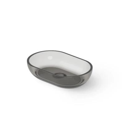 Фото DEA DESIGN Washbasins Раковина настольная 58x38xh14 см, материал: Glasstech прозрачная смола, цвет: Smoky Black R4