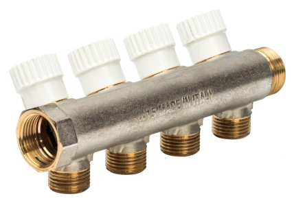 Фото Коллектор Luxor CP 454 1 4 выхода 3/4"ЕК с перекрывающими кранами (68513504)