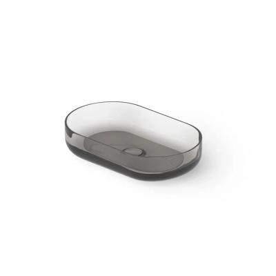 Фото DEA DESIGN Washbasins Раковина настольная 55x34xh12 см, материал: Glasstech прозрачная смола, цвет: Smoky Black R4