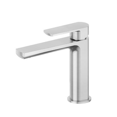Фото Newform Haka Смеситель для раковины без донного клапана, цвет: PVD brushed stainless steel