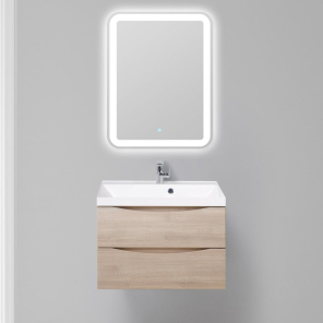 Фото Комплект мебели BelBagno Marino 70 rovere grigio (MARINO-700-2C-SO-RG-P+BB700/450-LV-MR-AST+SPC-MAR-600-800-LED-TCH)