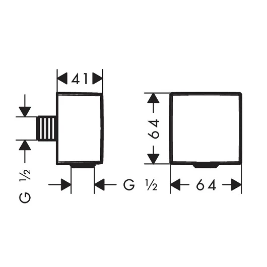 Фото 26455670 HG Fixfit Square шланговое подсоединение матовый черный