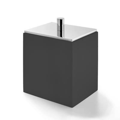 Фото 3SC BeMood Black Контейнер с крышкой настольный 10хh12,5х8 см, цвет: черный/хром