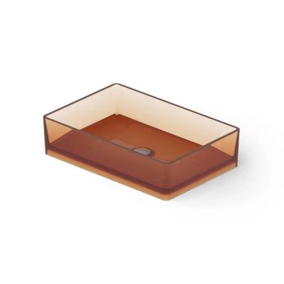 Фото DEA DESIGN Washbasins Раковина настольная 60x40xh14,5 см, материал: Glasstech прозрачная смола, цвет: Sunset R1
