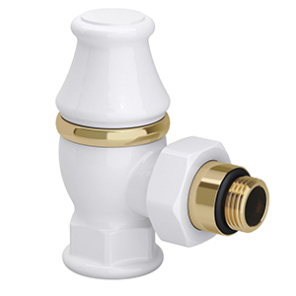 Фото SR Rubinetterie Клапан запорный угловой Liberty 1/2"х3/4″ белый RAL9010, 0323-2000V00A (0323-2000V00A)