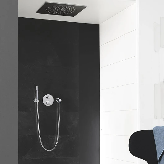 Фото 24076000 Grohtherm Термостат для душа с переключателем на 2 положения ванна-душ, круглая розетка, хр