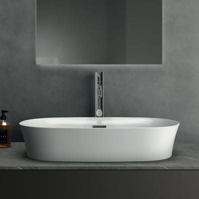 Фото Ideal Standard Ipalyss Раковина 600х380хh120 мм, накладная, овальная, без отв. под смес., с крепежом, шаблоном, покрытие: Diamatec цвет: белый глянец
