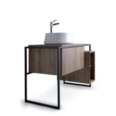 Фото Simas Frame Металл.структура 105x57xh72 с ящиком с механического открывания push pull и с открытым элементом, темный дуб