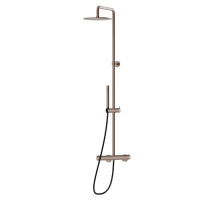 Фото Newform Shower Душевая стойка с  термостатическим смесителем, переключателем , насадкой и душем, цвет:  copper glossy