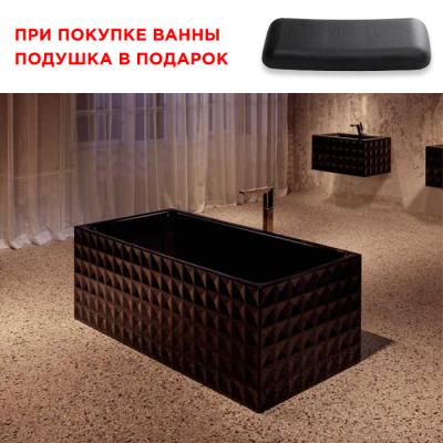 Фото BETTE Loft Ornament Ванна отдельностоящая с шумоизоляцией 181х81х42 cм , цвет черный глянец 056 (для удлиненного слив-перелива)