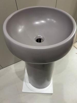 Фото Azzurra Graal Раковина круглая напольная 40xH85см, без отв., слив в стену, цвет: Ash