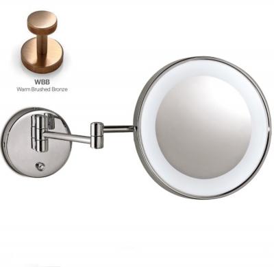 Фото Косметическое зеркало, 3SC, Cosmetic Mirrors, 3-х кратное увеличение, с подсветкой, цвет-Warm Brushed Bronze