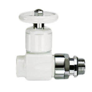 Фото Вентиль SR Rubinetterie Prestige Minimal прямой (маховик) 1/2", цвет белый (0336-1500VC0A)