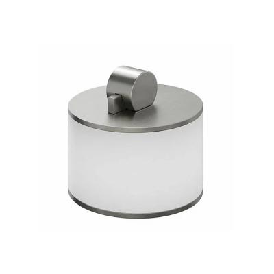 Фото Bertocci Officina 3.16 Контейнер настольный, малый, с крышкой, цвет: белый матовый/нержавеющая сталь