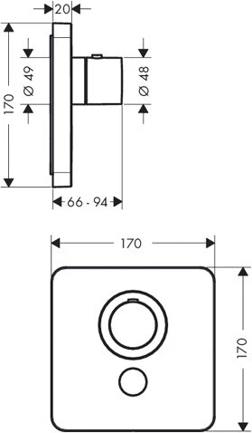 Фото Термостат Axor ShowerSelect Highflow 36706000