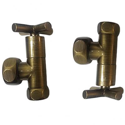 Фото ВЕНТИЛЬ ЗАПОРНЫЙ УГЛОВОЙ КРЕСТ  3/4" x 1"  г/г  ZZ-4706 бронзовый (НЕ ИСПОЛЬЗ)