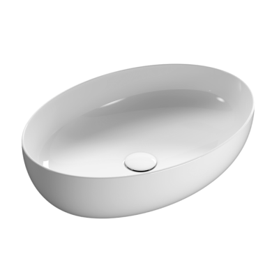Фото GLOBO Oval Накладная раковина 60x42см, цвет белый глянцевый