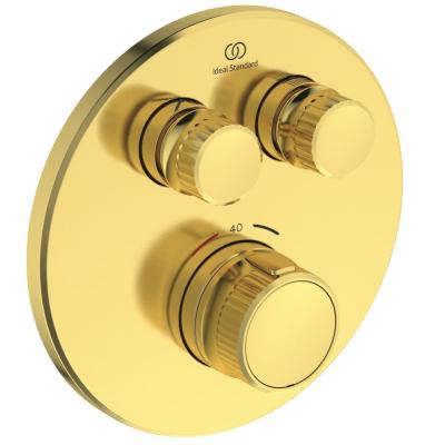 Фото Смеситель для душа Ideal Standard CERATHERM NAVIGO встраиваемый термостатический, на 2 выхода, шлифованное золото (A7296A2)