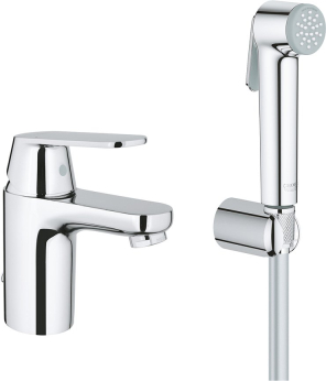 Фото 23125000 Eurosmart Cosmopolitan Смеситель однорычажный для раковины с гигиеническим душем, хром