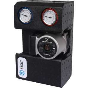 Фото Насосная группа STOUT (SDG-0001-002002) с прямым контуром 3/4 с насосом Grundfos UPSO 15-65 130 в теплоизоляции