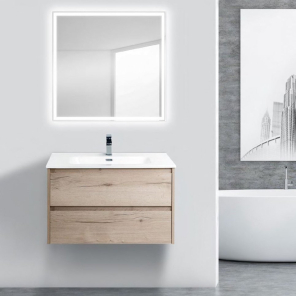 Фото Комплект мебели BelBagno Kraft 80 rovere galifax bianco (KRAFT-800-2C-SO-RGB+BB800ETL+SPC-GRT-800-800-LED-TCH)