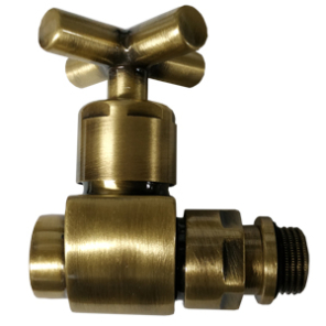 Фото Вентиль SR Rubinetterie Prestige Minimal прямой (крест) 1/2", цвет бронза (0376-1500Z000)