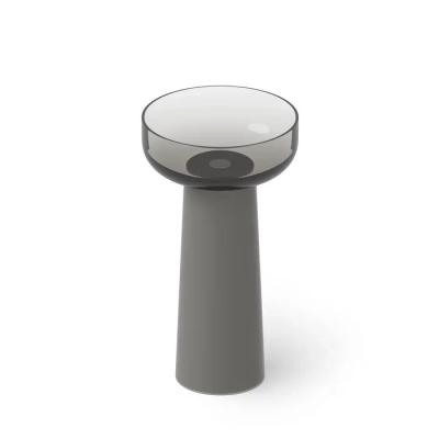 Фото Dea Design Pedestal Basin Раковина 48х48х88см., напольная, без отв., Glasstech, прозрачная смола, цвет: Smoky Black R4
