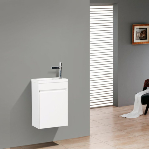 Фото Комплект мебели BelBagno Pietra Mini 46 L bianco lucido (PIETRA MINI-460-1A-SO-BL-L+BB-460-PM-LVB+SPC-VST-600-800-LED-BTN)