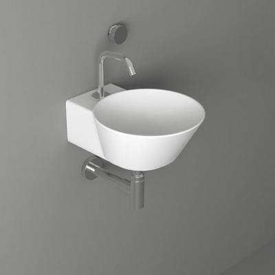 Фото SIMAS WAVE Раковина накладная/подвесная круглая  33,5х43х16,5 см, с 1 отв под смеситель,цвет белый