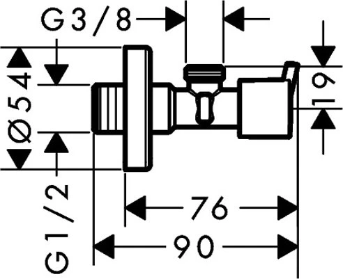 Фото 13901000 HG угловой переходник Angle Valve S