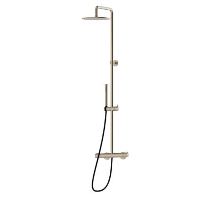 Фото Newform Shower Душевая стойка с  термостатическим смесителем, переключателем , насадкой и душем, цвет:  gold satin
