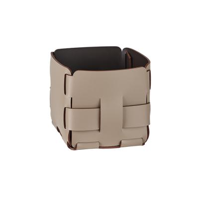 Фото ADJ Корзинка Mini Bottega, 12x12xH13 см., цвет: капучино/шоколад