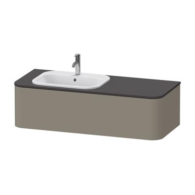 Фото Duravit Happy D.2 Plus Столешница 16x1300x550мм для тумбы #HP4932, HP4942, HP4952 ,HP4962, HP4972 с вырезом под 1 раковину SX, цвет: graphite supermat