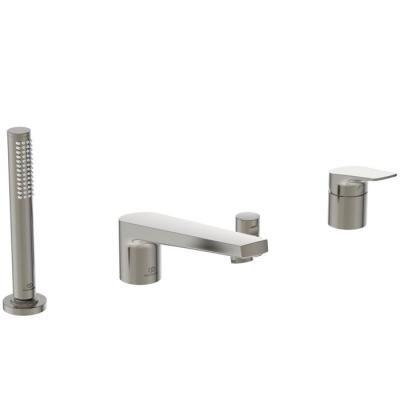 Фото Ideal Standard La Dolce Vita Смеситель для ванны, на 4 отв, с ручным душем, цвет: PVD Silver Storm