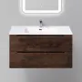 Фото Тумба с раковиной BelBagno Etna 90 rovere moro (ETNA-900-2C-SO-RW-P+BB900ETL)