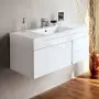 Фото Тумба с раковиной BelBagno Luce 100 bianco lucido (BB1000VAC/BL+BB1000AB)